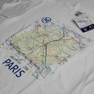 NEW PARIS METRO CITY MAP SOUVENIR Sandro TSHIRT TEE S SMALL NWT